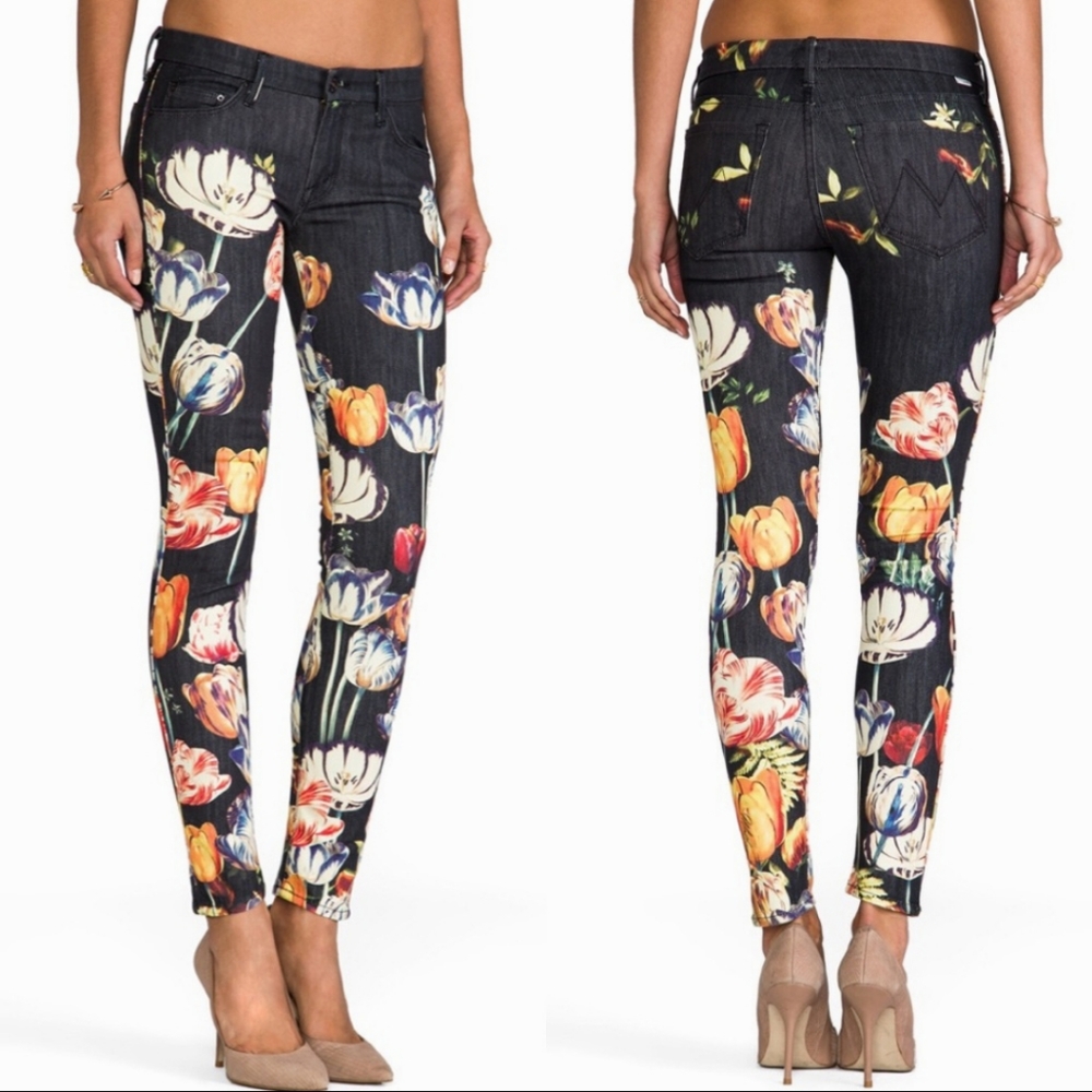 MOTHER The Looker Floral Print Jeans